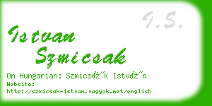 istvan szmicsak business card